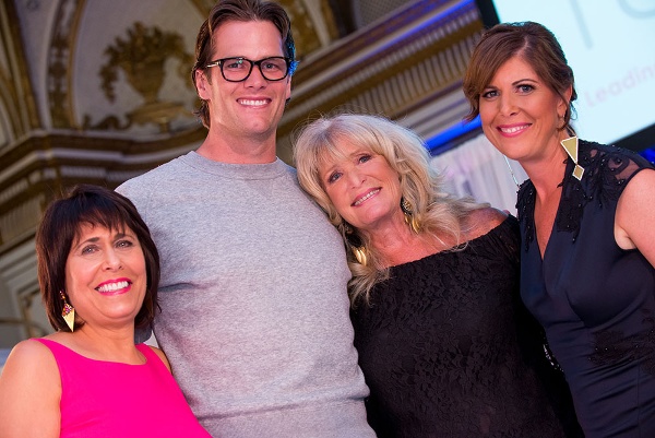 From left to right: Gail Fine, Executive Director of the Ellie Fund; Tom Brady; Susan Wornick, former WCVB anchor; Kelley Tuthill, WCVB reporter